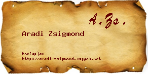 Aradi Zsigmond névjegykártya